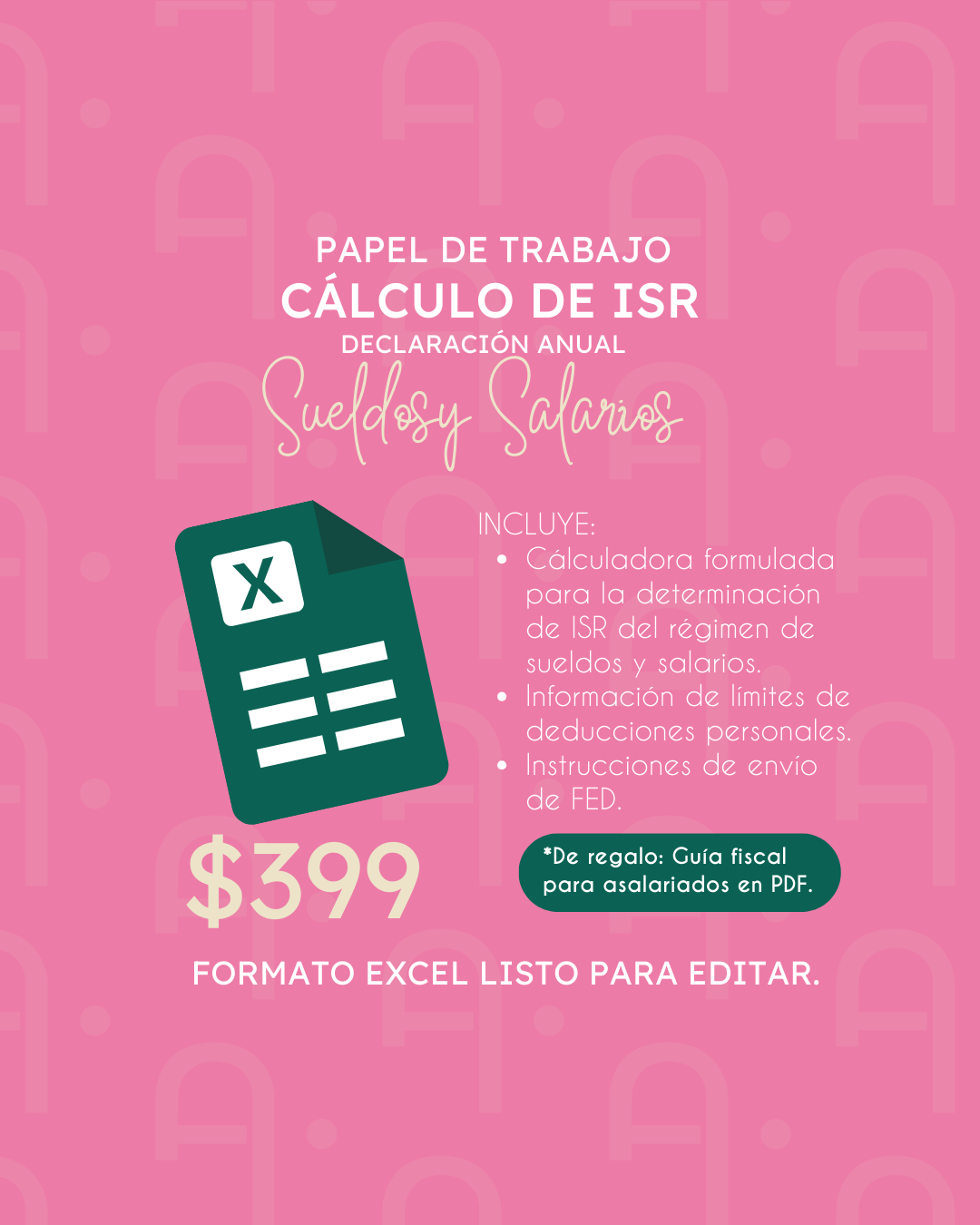PAPEL DE TRABAJO ISR SUELDOS Y SALARIOS